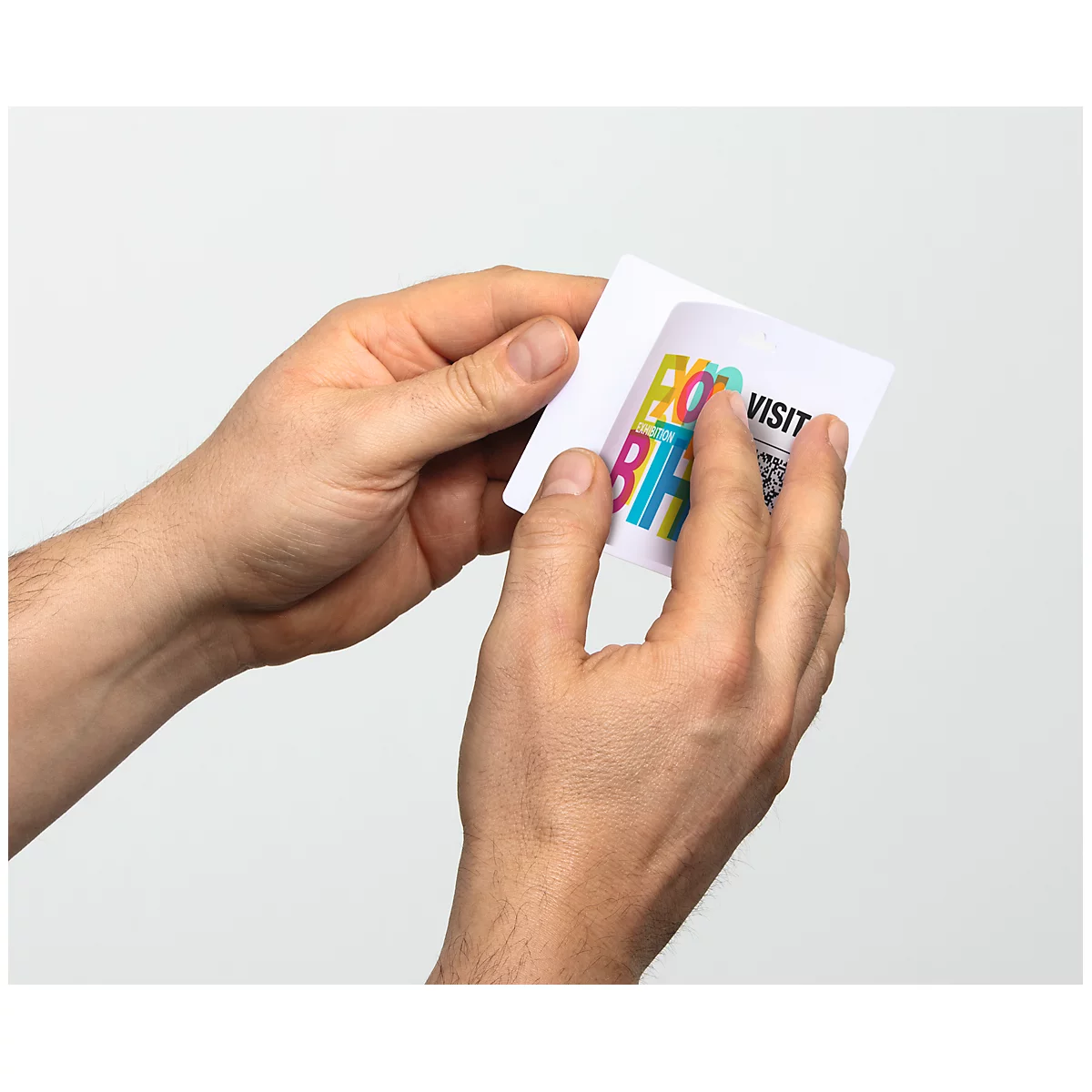 Bezoekersbadge, A4, bedrukbaar, met EURO-perforatie aan bovenkant, b 86 x h 97 mm, 100 stuks