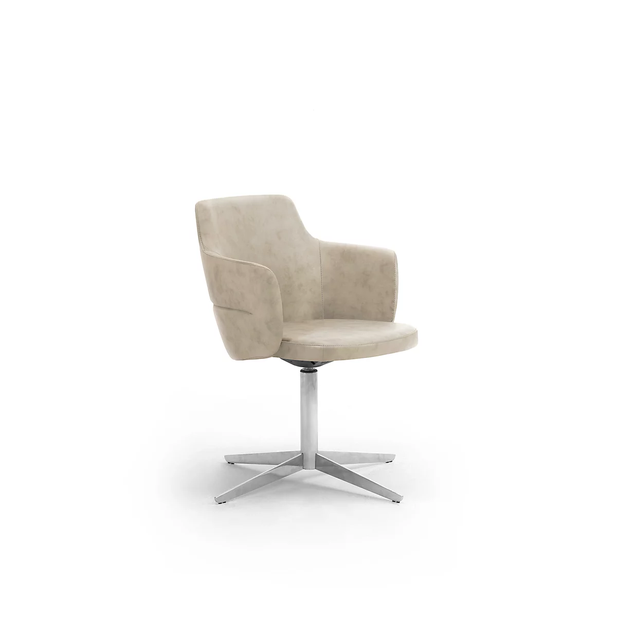 Bezoekersstoel OPERA, met armleuningen, B 720 x D 720 x H 800 mm, kunstleer, zandbeige