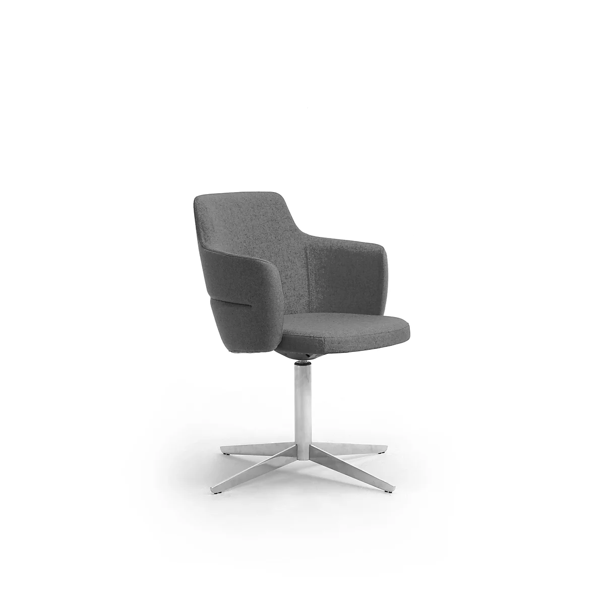 Bezoekersstoel OPERA, met armleuningen, B 720 x D 720 x H 800 mm, stof, antraciet