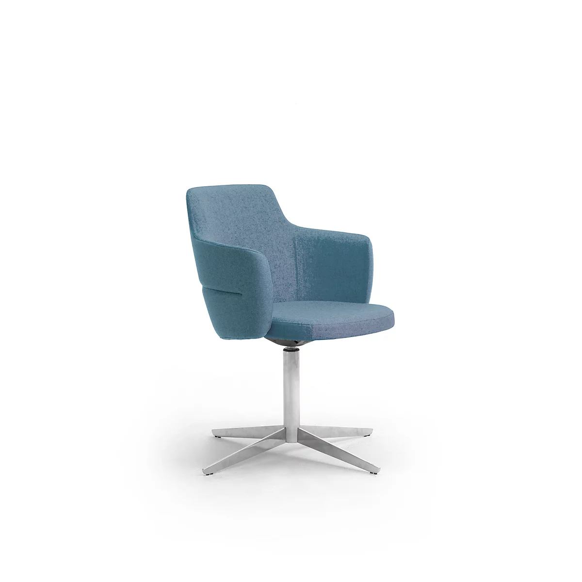 Bezoekersstoel OPERA, met armleuningen, B 720 x D 720 x H 800 mm, stof, melange blauw