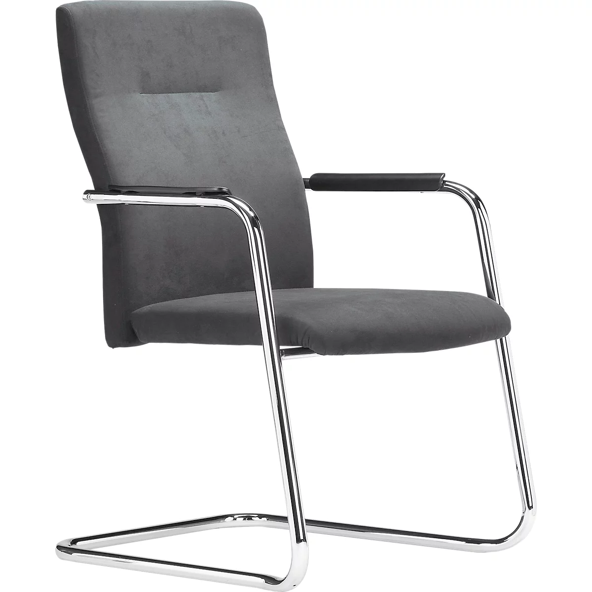 Bezoekersstoel Rovo ROVO SUMO 8415 A, met armleuningen, verchroomd frame, B 630 x D 480 x H 960 mm, zwart