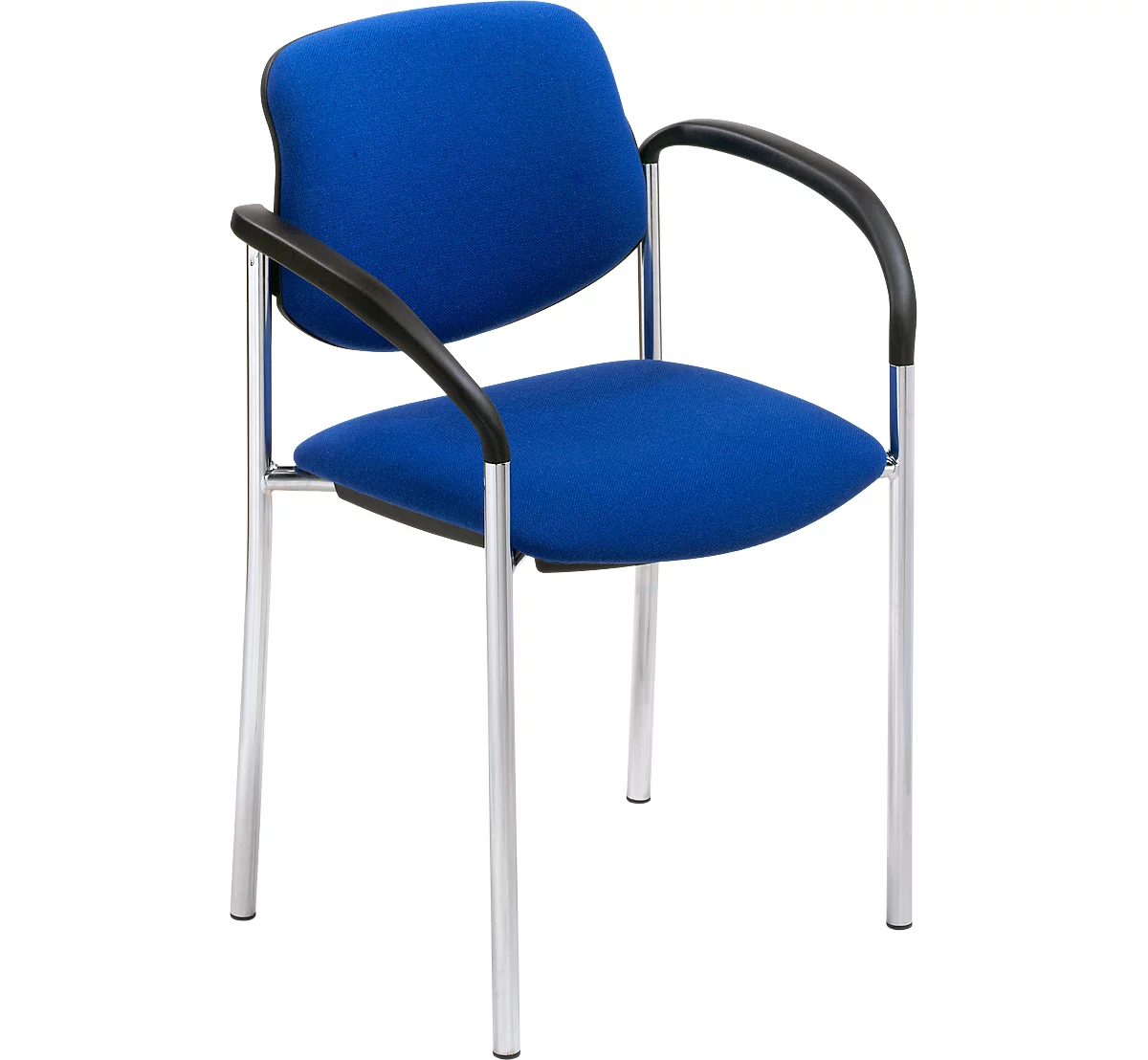 Bezoekersstoel Styl, blauw, verchroomd