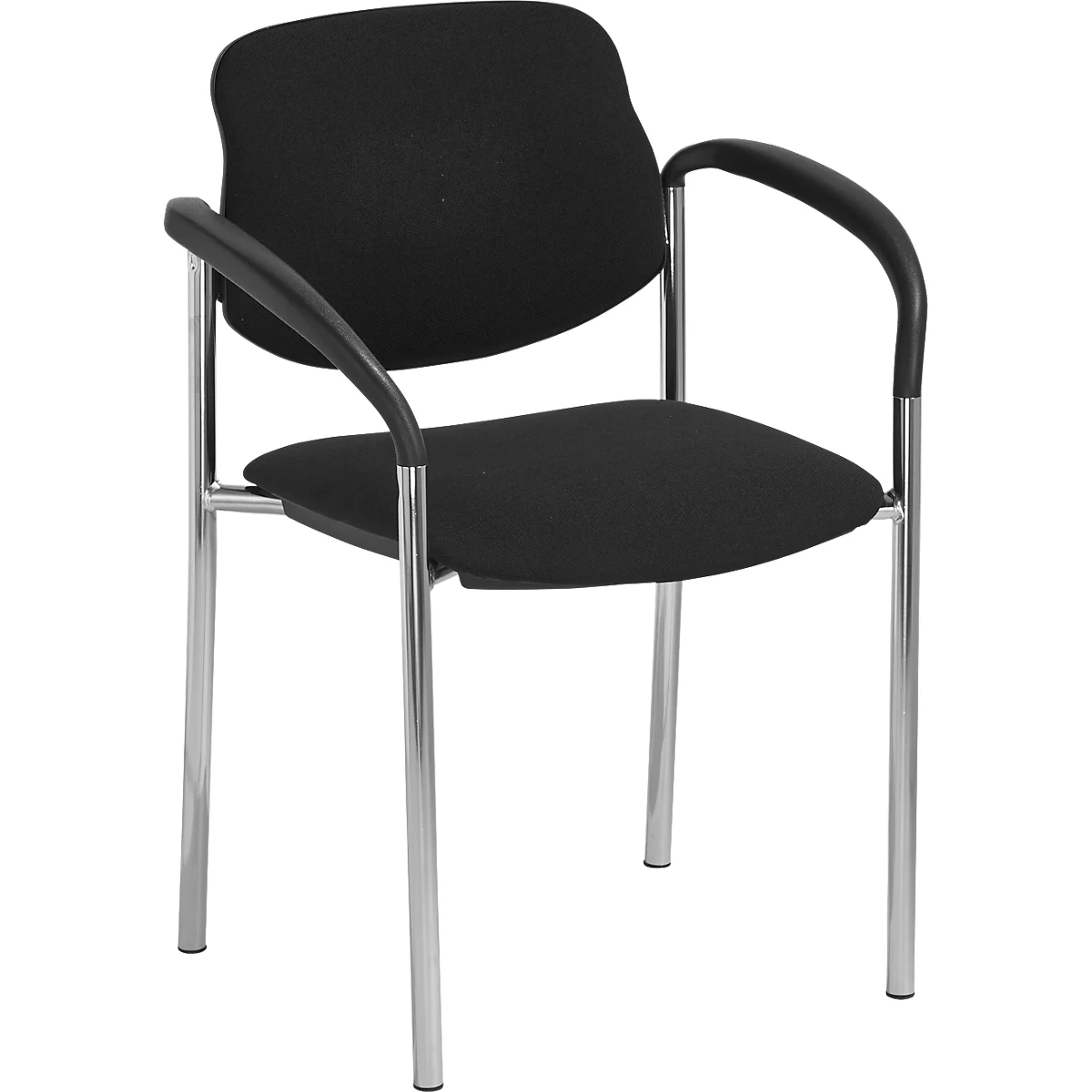 Bezoekersstoel Styl, zwart, verchroomd