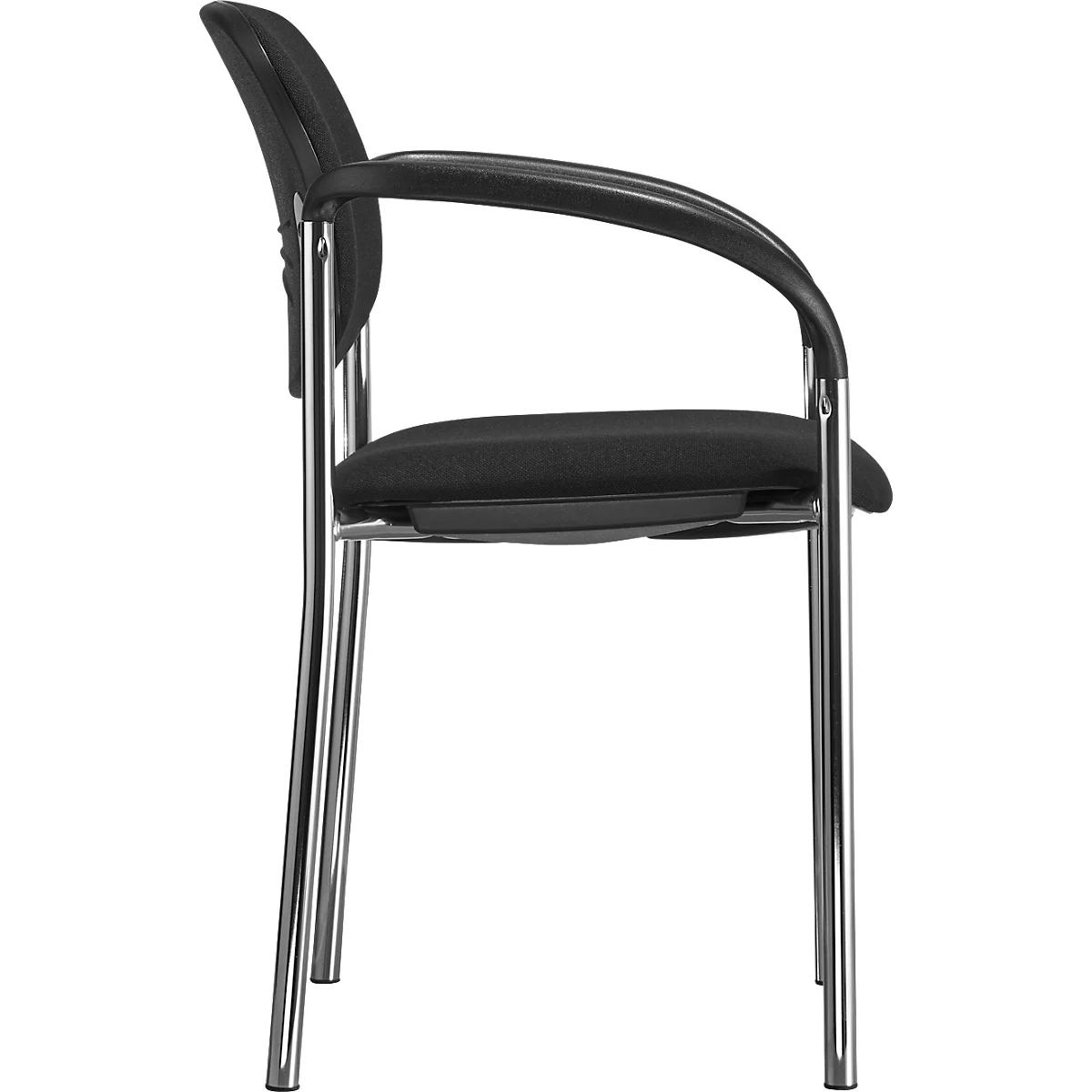 Bezoekersstoel Styl, zwart, verchroomd
