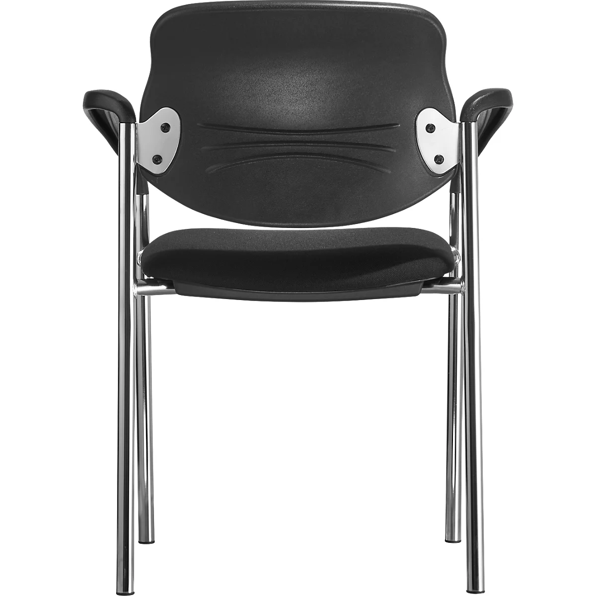 Bezoekersstoel Styl, zwart, verchroomd