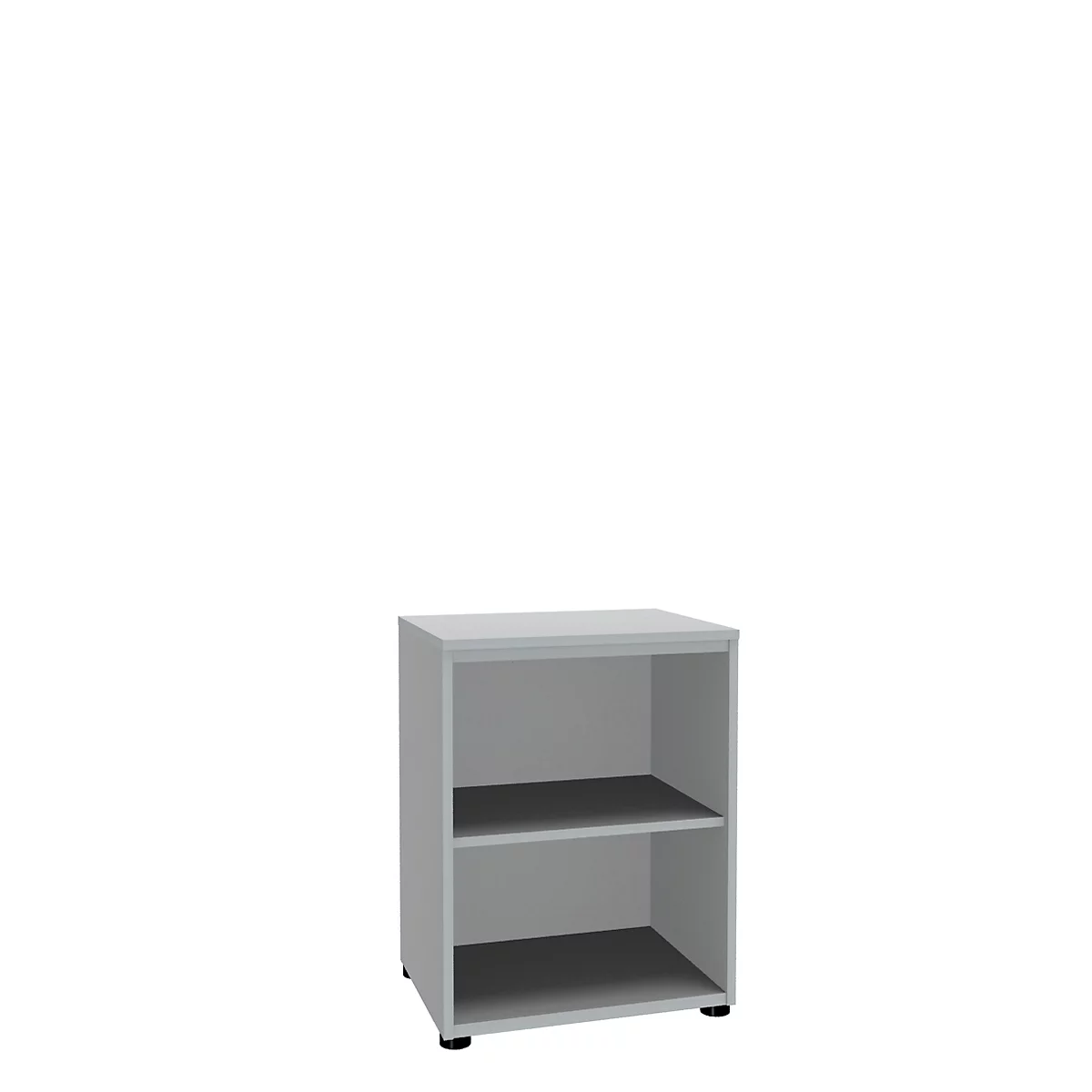 Bibliothèque étagère, 2 HC, panneau de particules fines, l. 600 P 450 x H 820 mm, gris clair