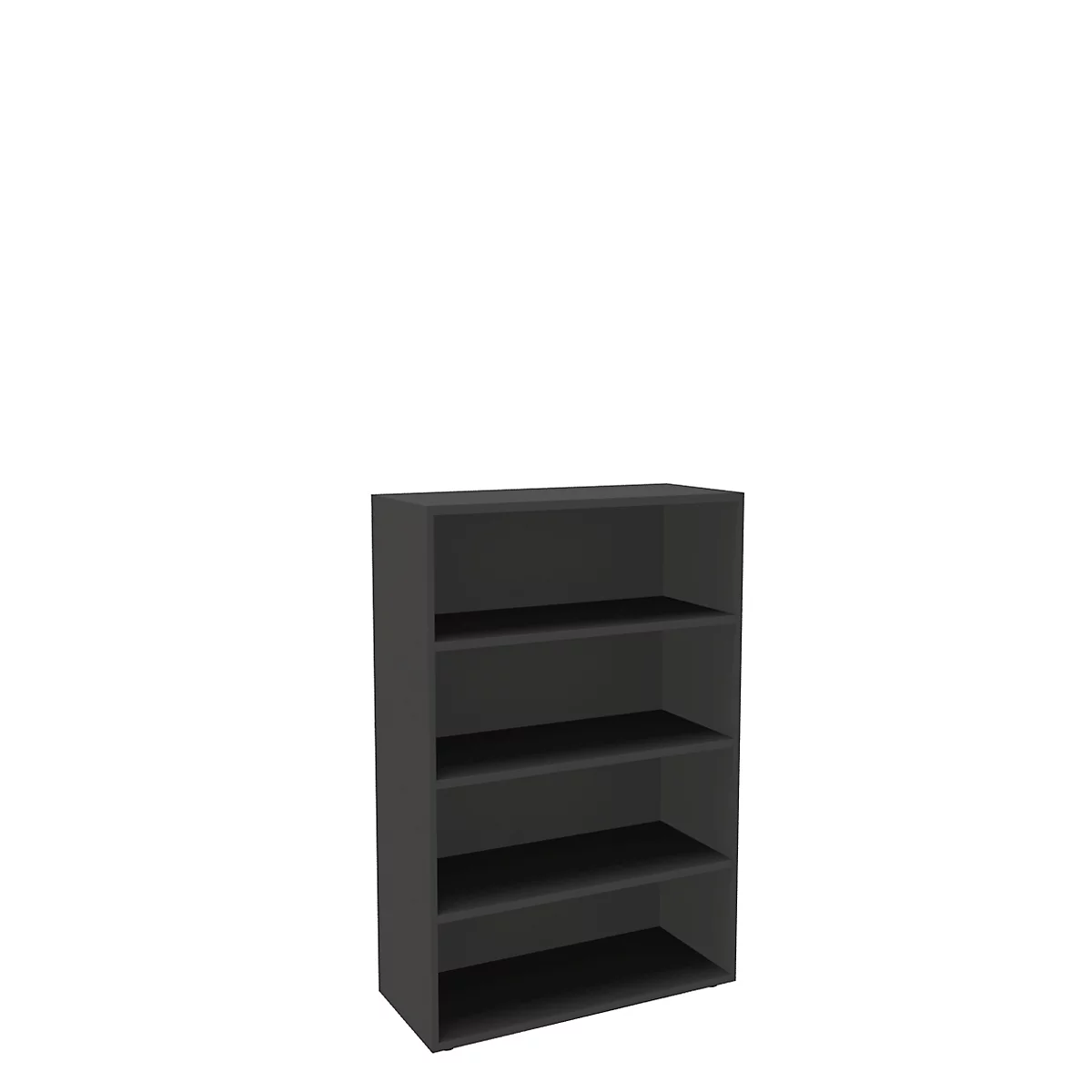 Bibliothèque étagère, panneaux de particules, 4 HC, l. 1000 x P 450 x H 1580 mm, graphite