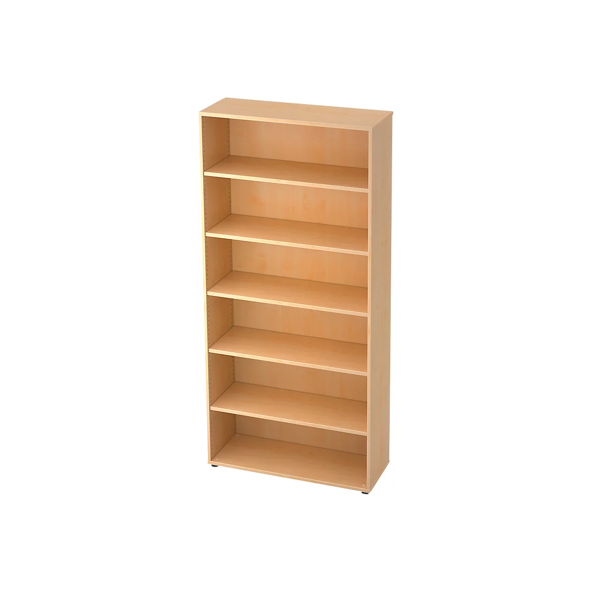 Bibliothèque étagère TOPAS LINE, 6 HC, 5 étagères, l. 1000 x P 400 x H 2156 mm, décor érable