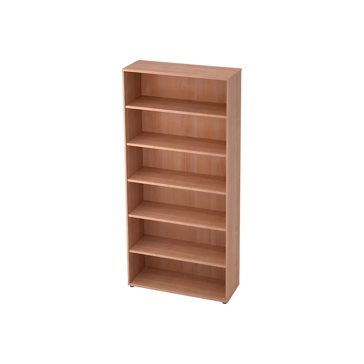 Bibliothèque étagère TOPAS LINE, 6 HC, 5 étagères, l. 1000 x P 400 x H 2156 mm, décor noyer