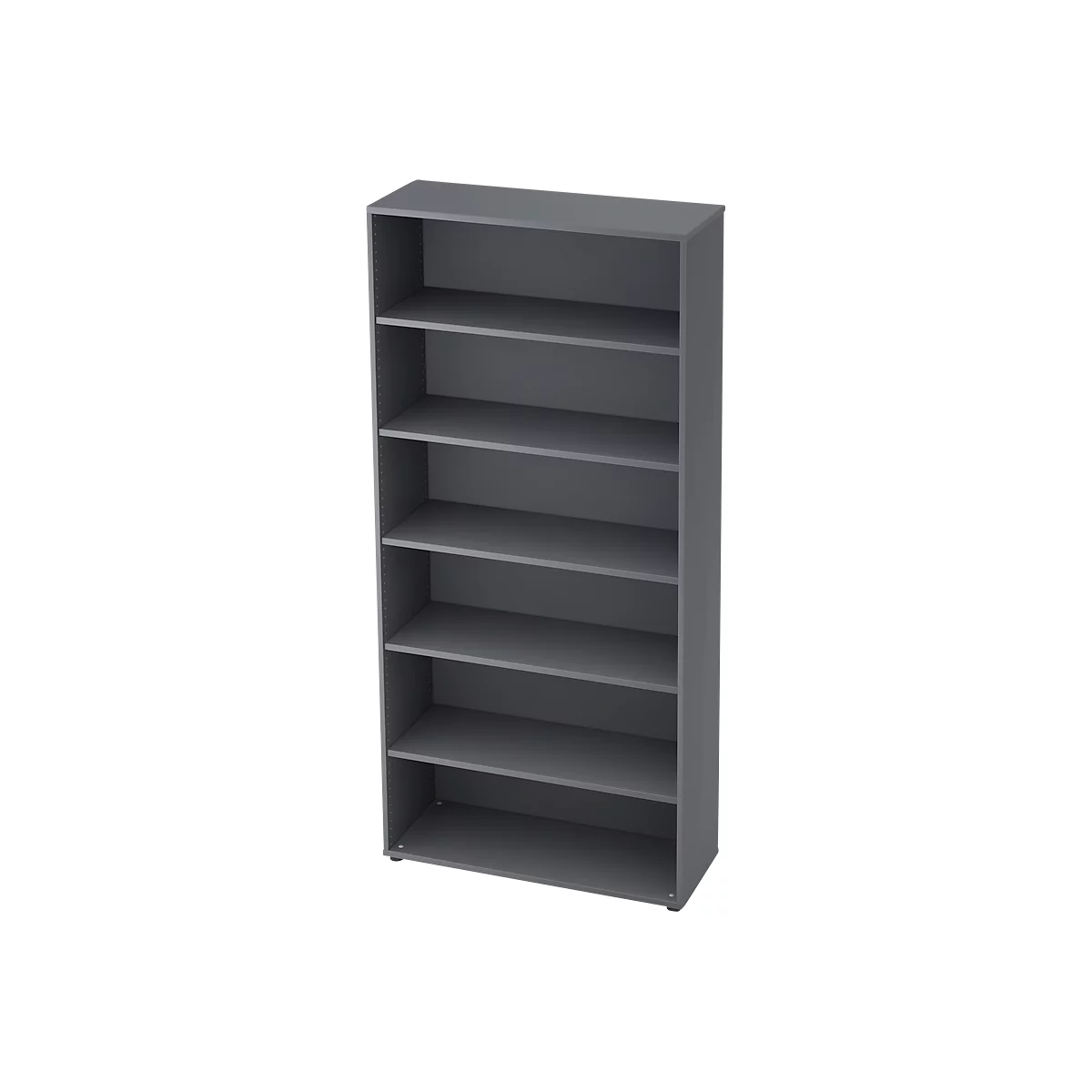 Bibliothèque étagère TOPAS LINE, 6 HC, 5 étagères, l. 1000 x P 400 x H 2156 mm, graphite