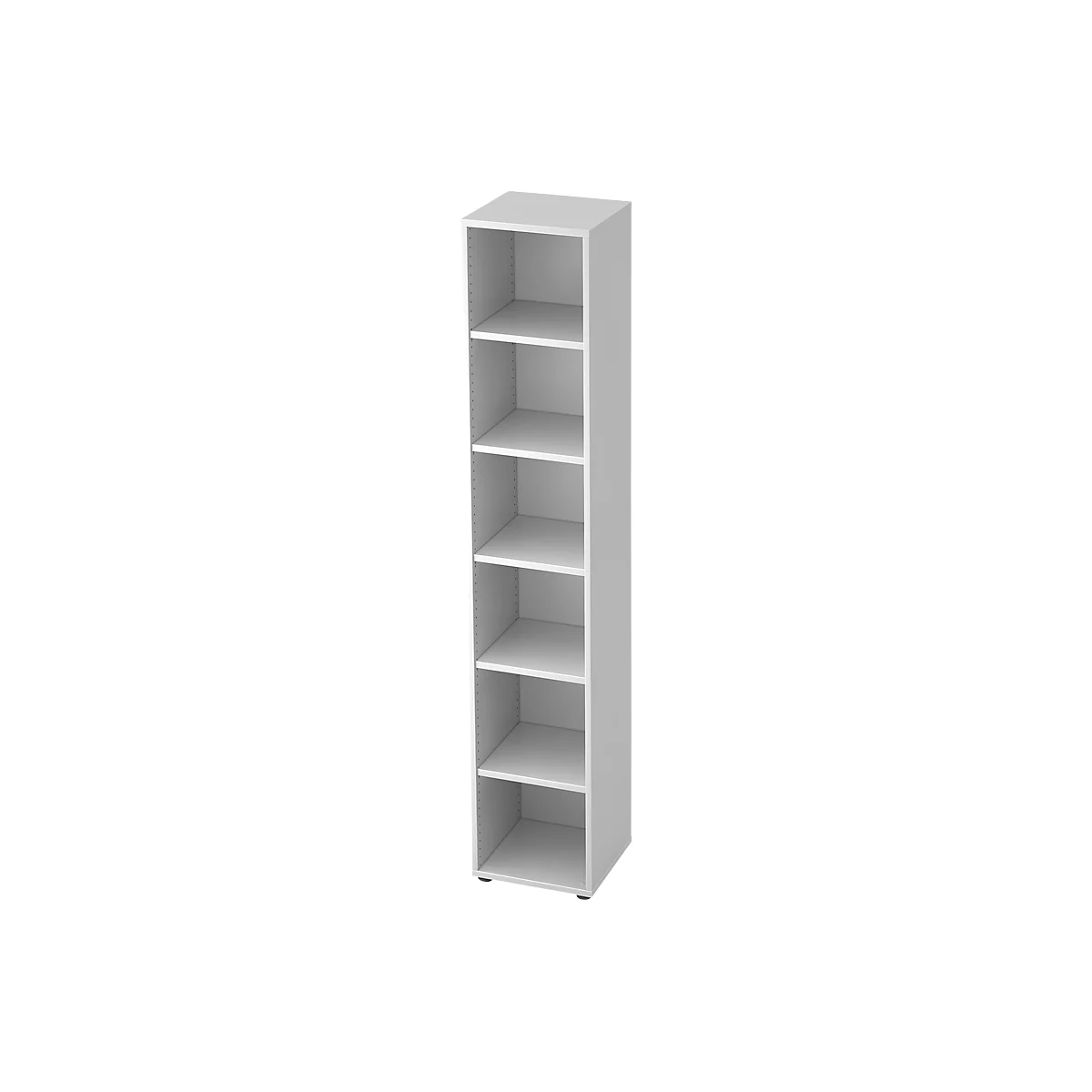 Bibliothèque étagère TOPAS LINE, 6 HC, 5 étagères, l. 400 x P 400 x H 2156 mm, blanc