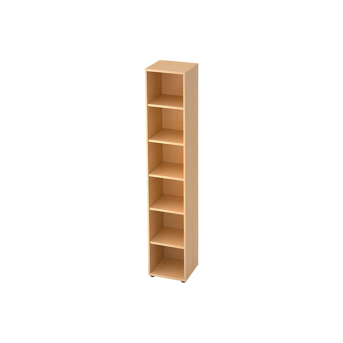 Bibliothèque étagère TOPAS LINE, 6 HC, 5 étagères, l. 400 x P 400 x H 2156 mm, décor érable