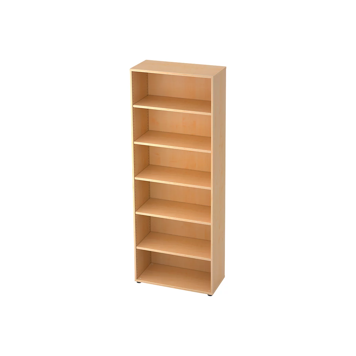 Bibliothèque étagère TOPAS LINE, 6 HC, 5 étagères, l. 800 x P 400 x H 2156 mm, décor érable