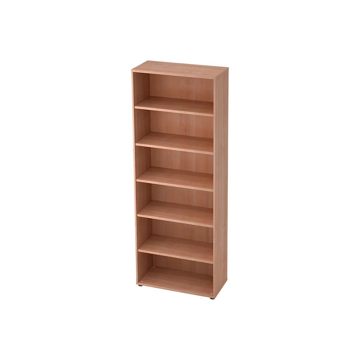 Bibliothèque étagère TOPAS LINE, 6 HC, 5 étagères, l. 800 x P 400 x H 2156 mm, décor noyer