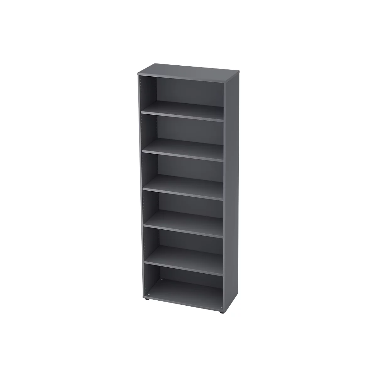 Bibliothèque étagère TOPAS LINE, 6 HC, 5 étagères, l. 800 x P 400 x H 2156 mm, graphite