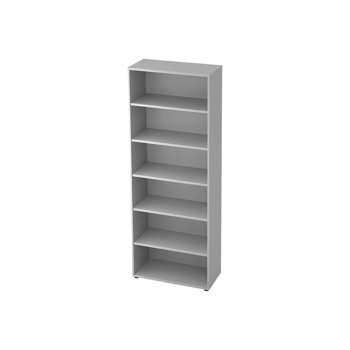 Bibliothèque étagère TOPAS LINE, 6 HC, 5 étagères, l. 800 x P 400 x H 2156 mm, gris clair