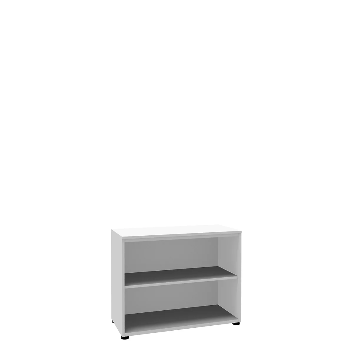 Bibliothèque étagères, 2 HC, en panneaux de particules fines, l. 1000 x P 450 x H 820 mm, blanc