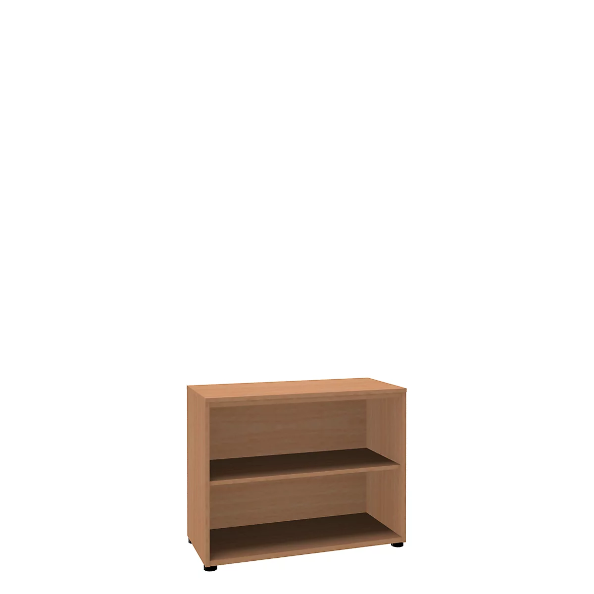Bibliothèque étagères, 2 HC, en panneaux de particules fines, l. 1000 x P 450 x H 820 mm, décor hêtre