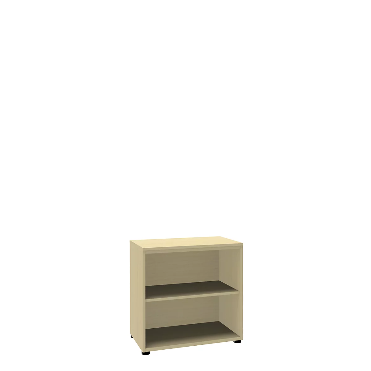 Bibliothèque étagères, 2 HC, en panneaux de particules fines, l. 800 x P 450 x H 820 mm, décor érable