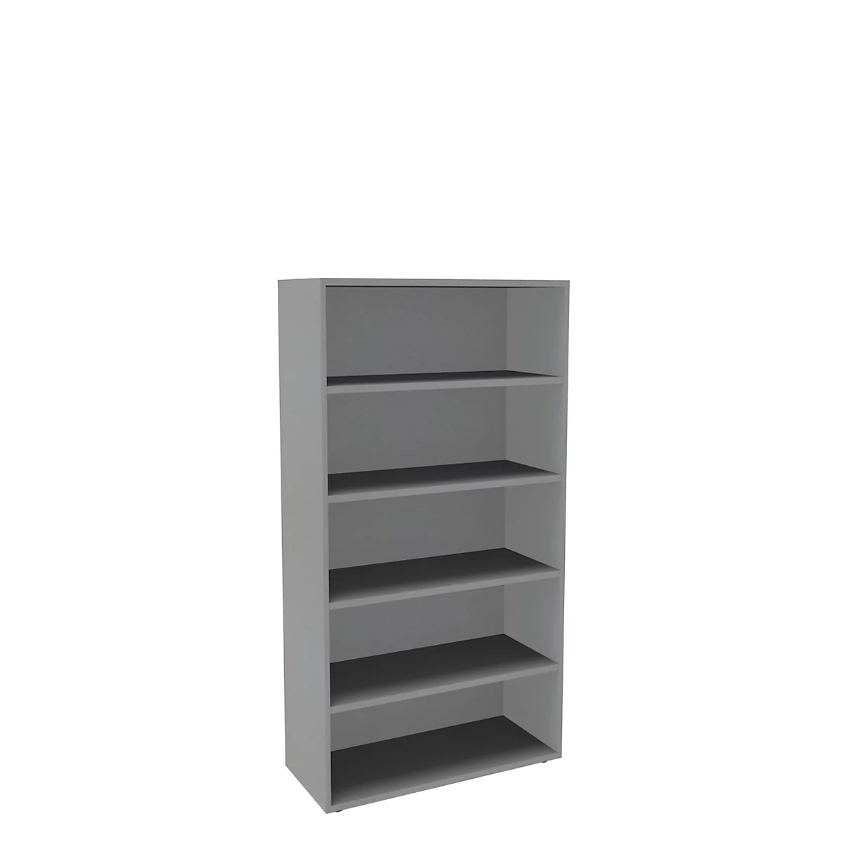 Bibliothèque étagères, 5 HC, panneau de particules fines, l. 1000 x P 450 x H 1930 mm, argenté