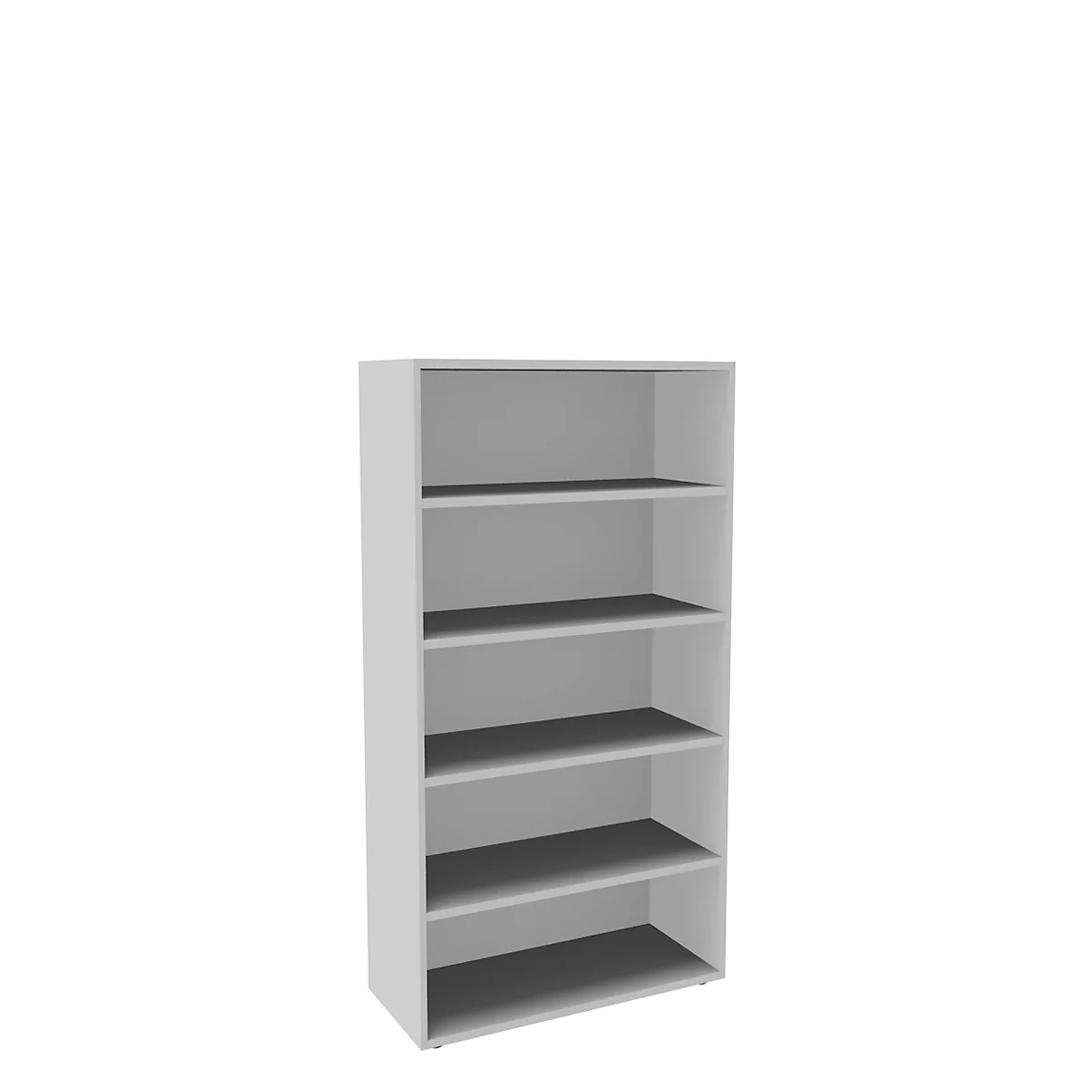 Bibliothèque étagères, 5 HC, panneau de particules fines, l. 1000 x P 450 x H 1930 mm, blanc