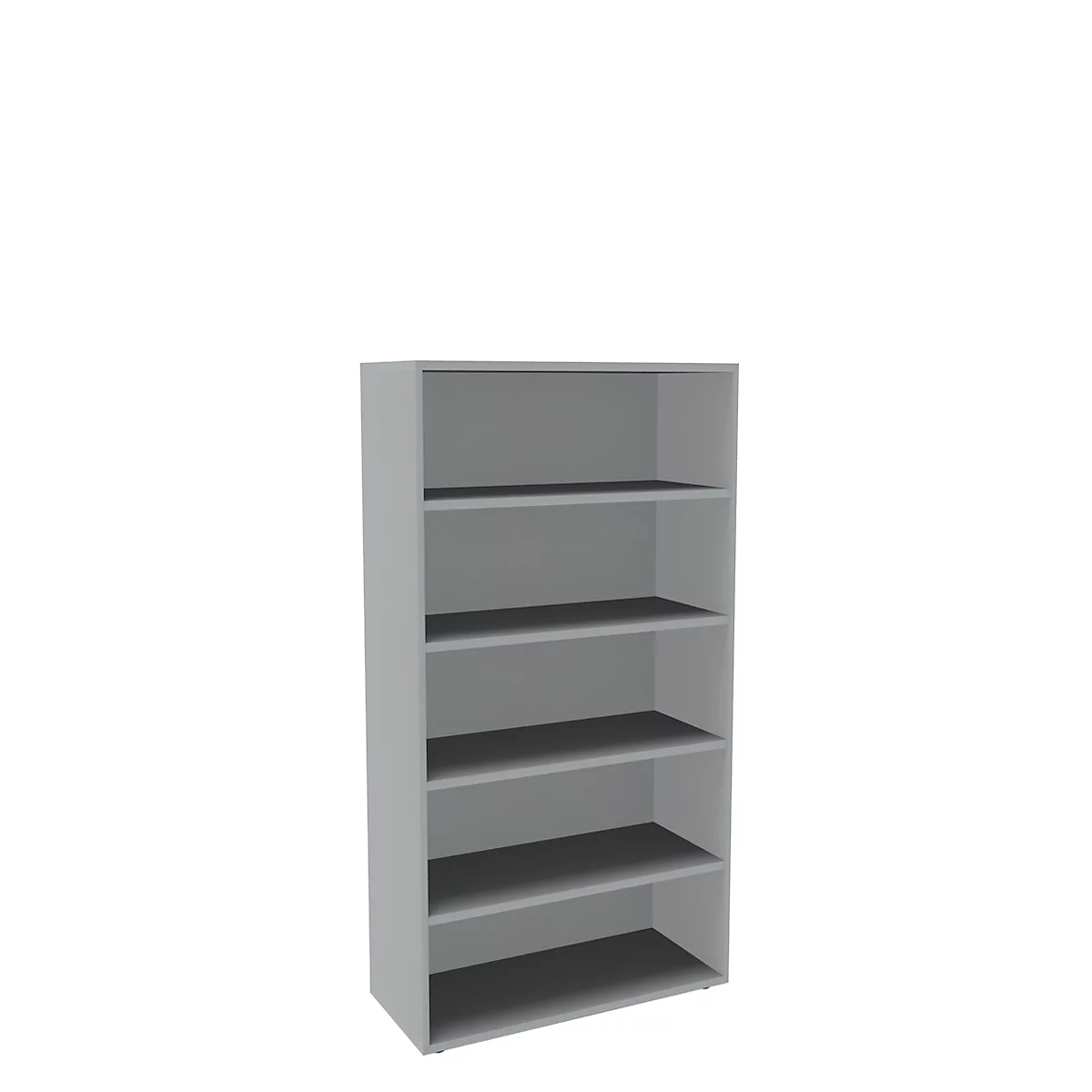 Bibliothèque étagères, 5 HC, panneau de particules fines, l. 1000 x P 450 x H 1930 mm, gris clair