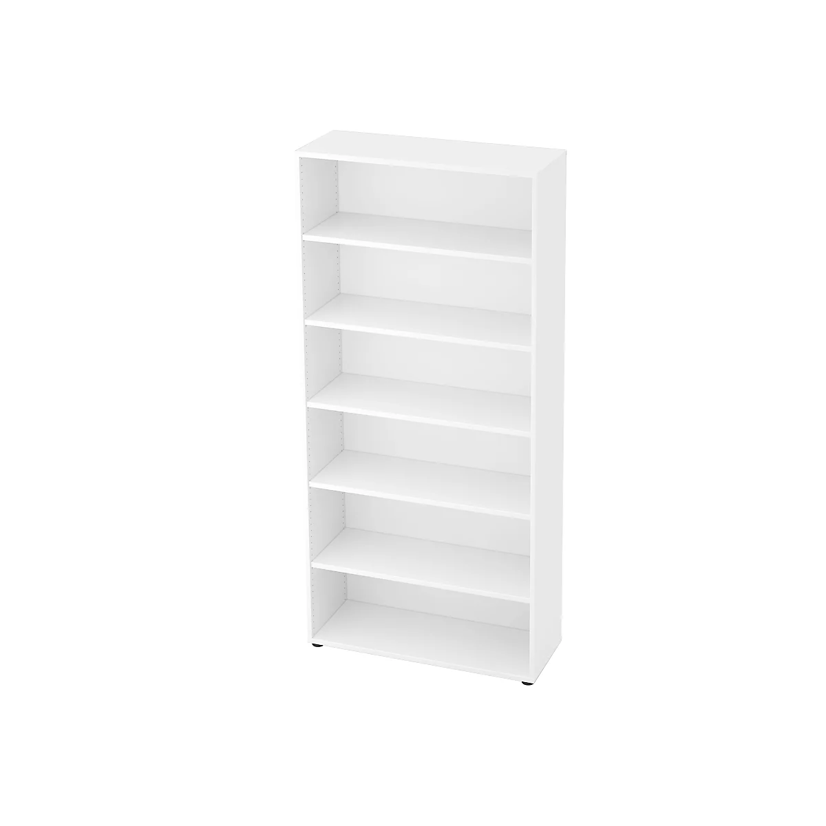Bibliothèque étagères, 5 HC, panneau de particules, l. 1000 x P 400 x H 2004 mm, blanc