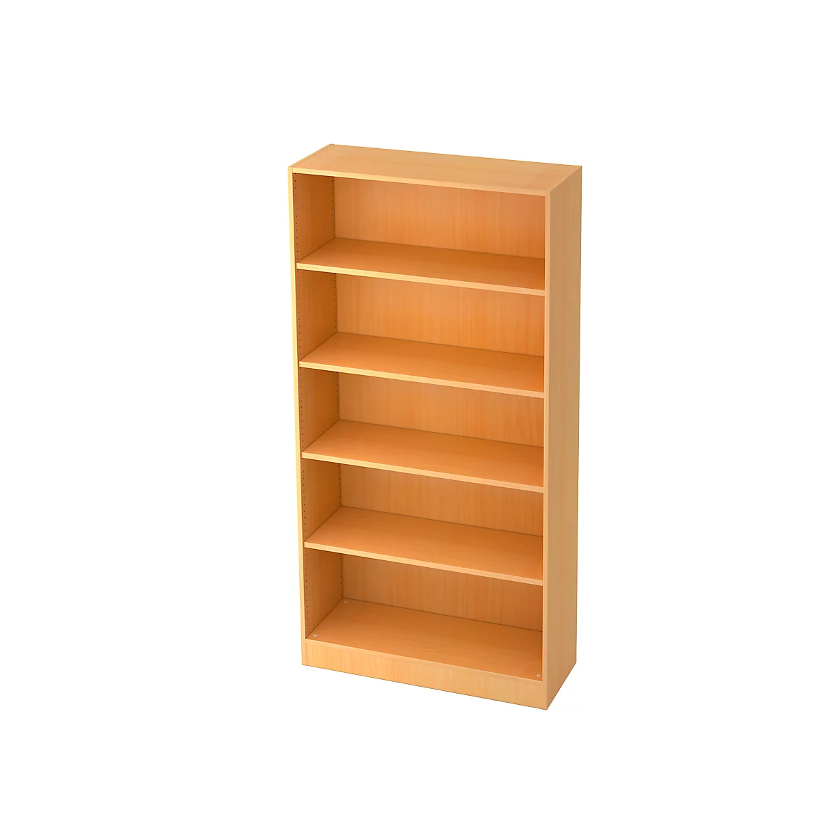Bibliothèque étagères, 5 HC, panneau de particules, l. 1000 x P 400 x H 2004 mm, décor hêtre