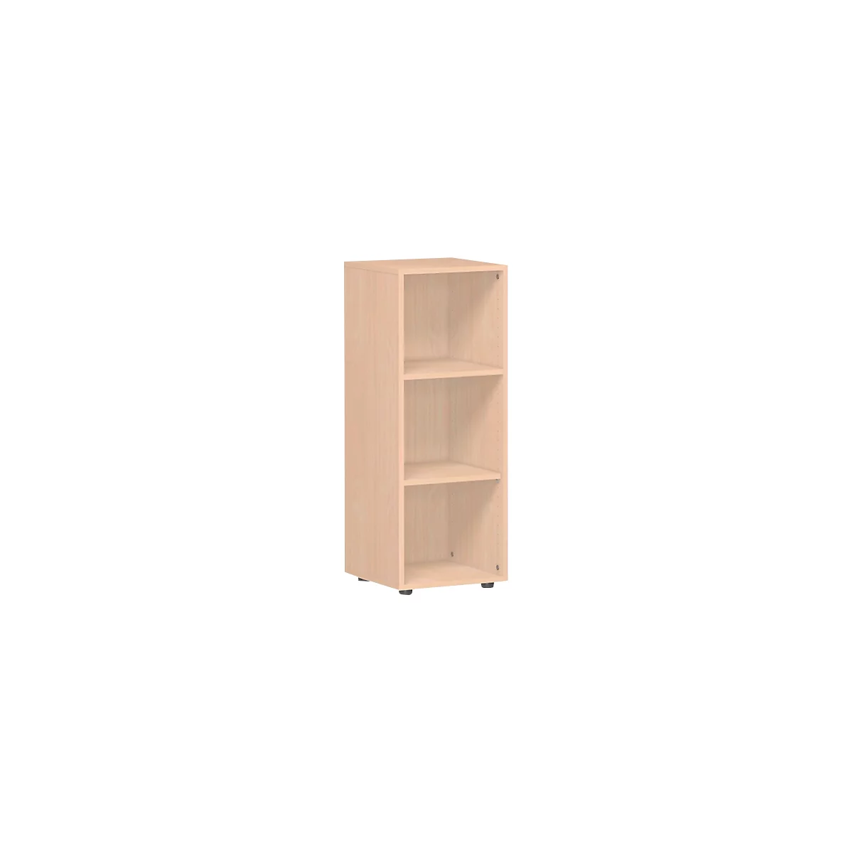 Bibliothèque étagères ALICANTE, 3 HC, 2 étagères, l. 400 x P 400 x H 1104 mm, décor hêtre