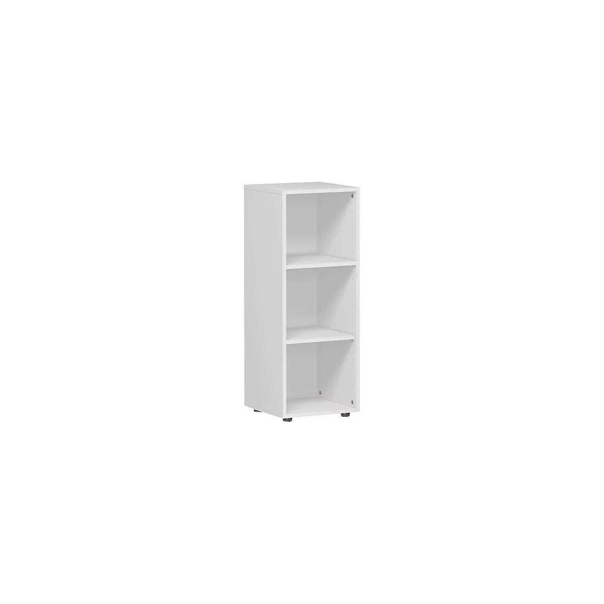 Bibliothèque étagères ALICANTE, 3 HC, 2 étagères, l. 400 x P 400 x H 1104 mm, gris clair