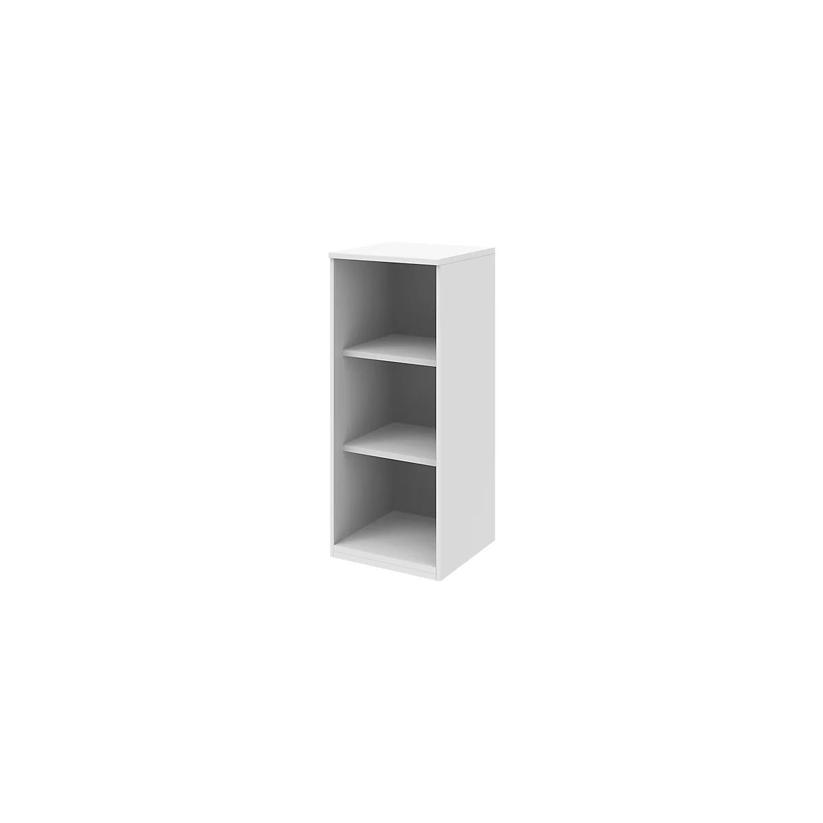 Bibliothèque étagères BARI, 3 HC, 2 étagères, l. 427 x P 430 x H 1117 mm, blanc