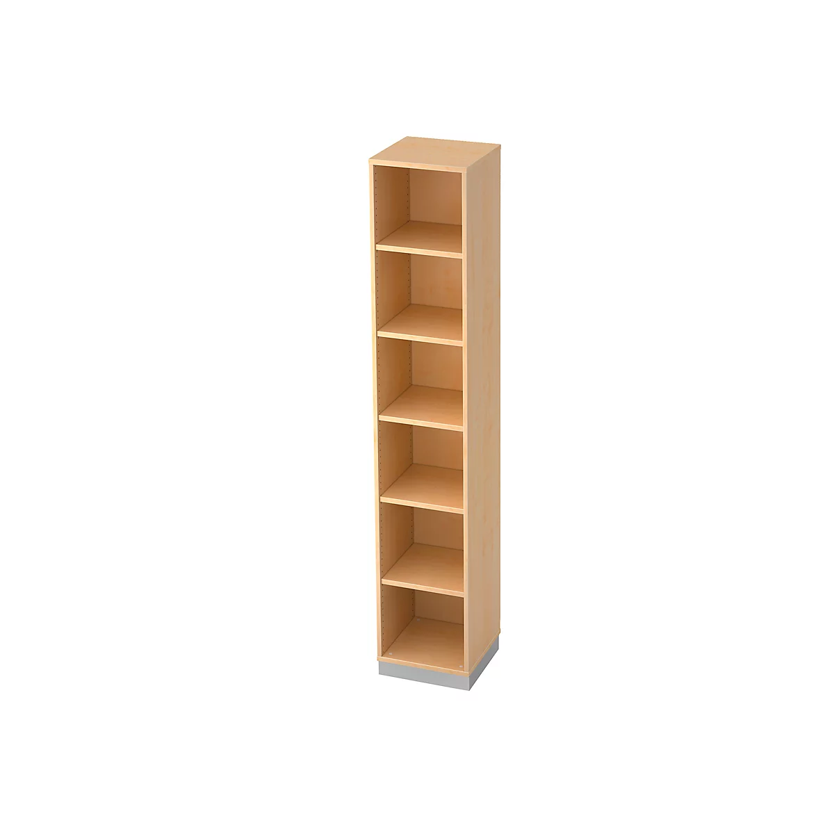 Bibliothèque étagères , en panneaux de particules, l. 400 x P 400 mm, 6 HC, décor érable