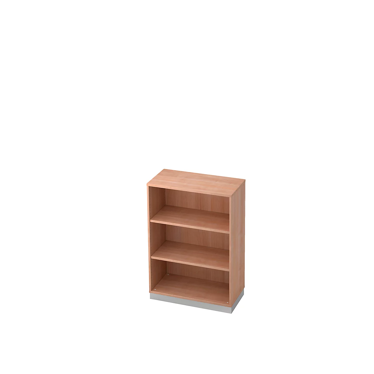 Bibliothèque étagères , en panneaux de particules, l. 800 x P 400 mm, 3 HC, décor noyer