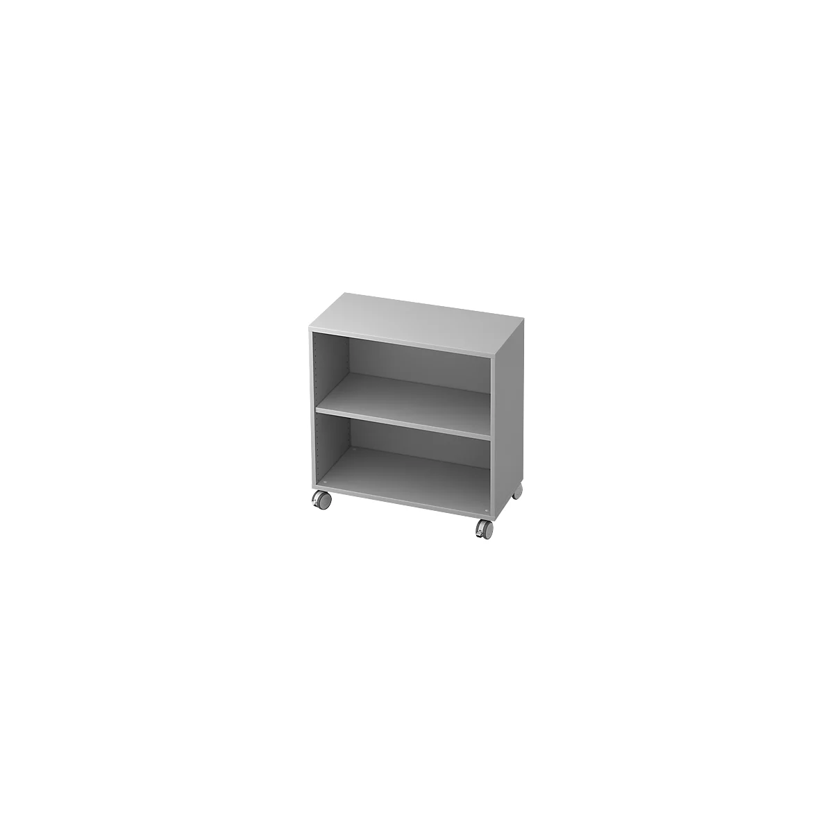 Bibliothèque étagères mobile TOPAS LINE, 2 HC, l. 800 x P 400 x H 820 mm, gris clair