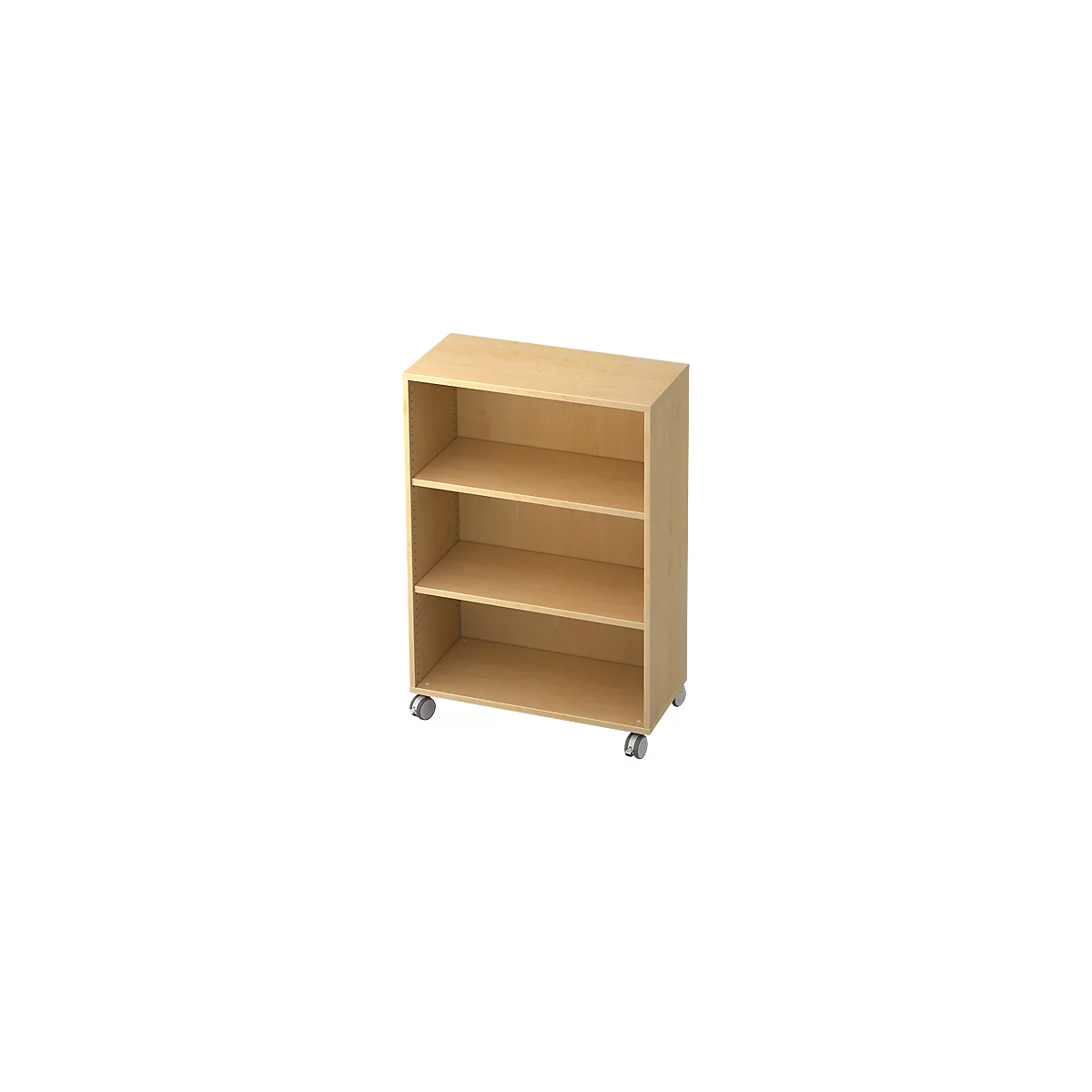 Bibliothèque étagères mobile TOPAS LINE, 3 HC, l. 800 x P 400 x H 1172 mm, décor érable