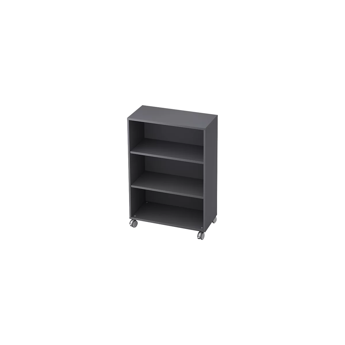 Bibliothèque étagères mobile TOPAS LINE, 3 HC, l. 800 x P 400 x H 1172 mm, graphite