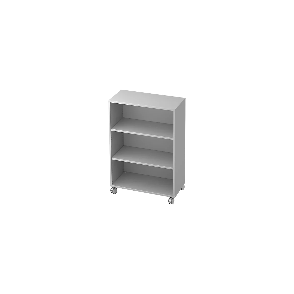 Bibliothèque étagères mobile TOPAS LINE, 3 HC, l. 800 x P 400 x H 1172 mm, gris clair