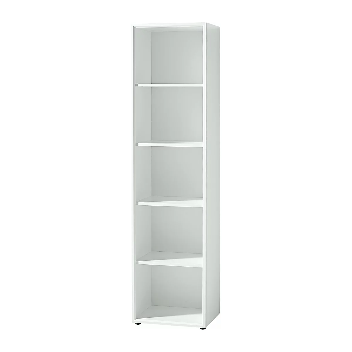 Bibliothèque étagères MONTERIA, 5 HC, l. 500 x P 370 x H 1960 mm, blanc