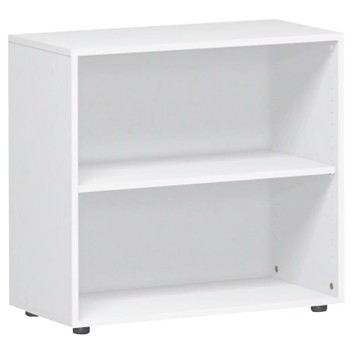 Bibliothèque étagères PALENQUE, 2 HC, l. 800 x P 400 x H 752 mm, blanc