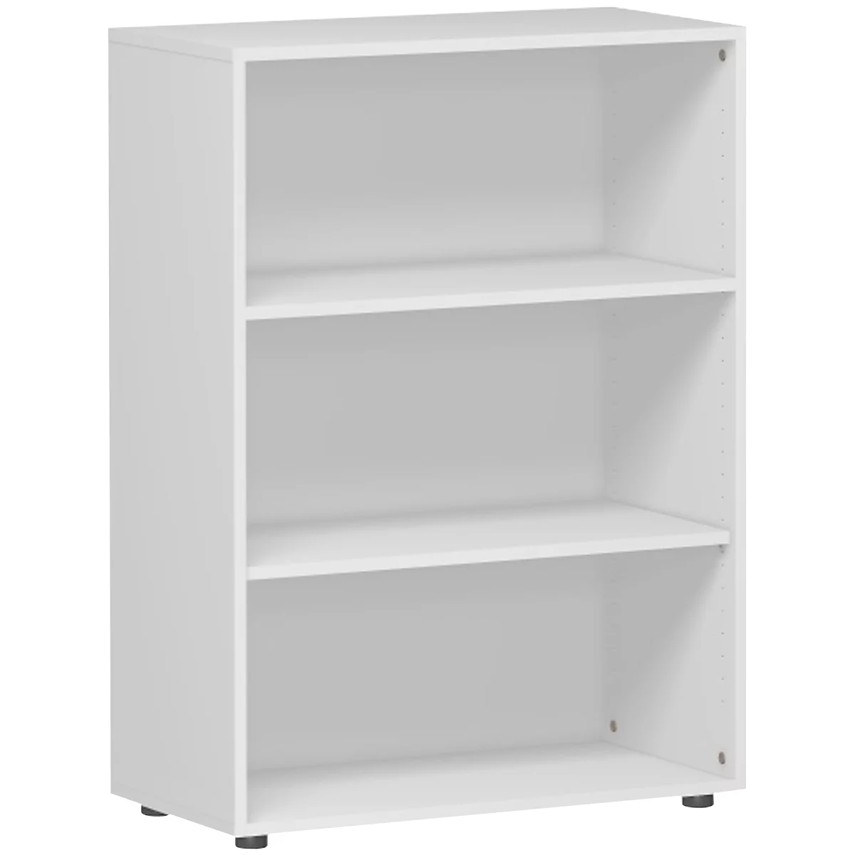 Bibliothèque étagères PALENQUE, 3 HC, l. 800 x P 400 x H 1104 mm, gris clair