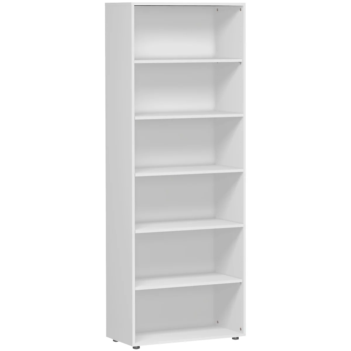 Bibliothèque étagères PALENQUE, 6 HC, l. 800 x P 400 x H 2160 mm, gris clair