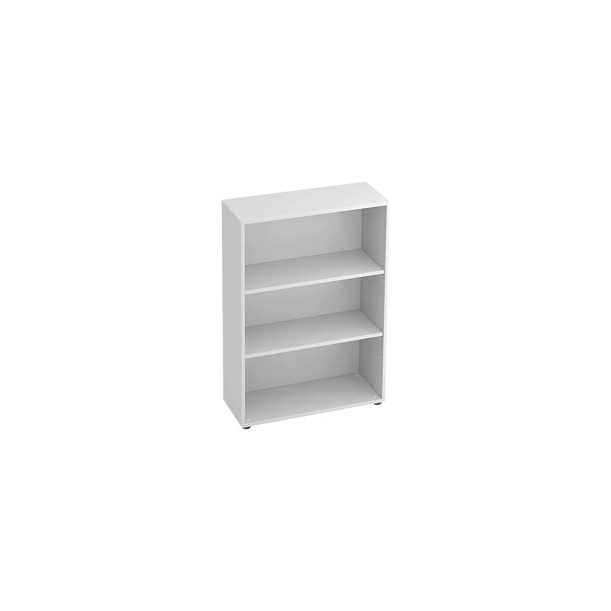 Bibliothèque étagères TARA, 3 HC, empilable, l. 800 x P 330 x H 1144 mm, gris clair