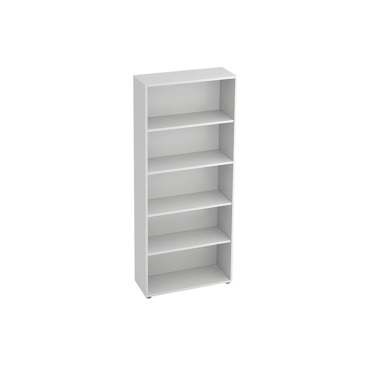 Bibliothèque étagères TARA, 5 HC, empilable, l. 800 x P 330 x H 1880 mm, gris clair
