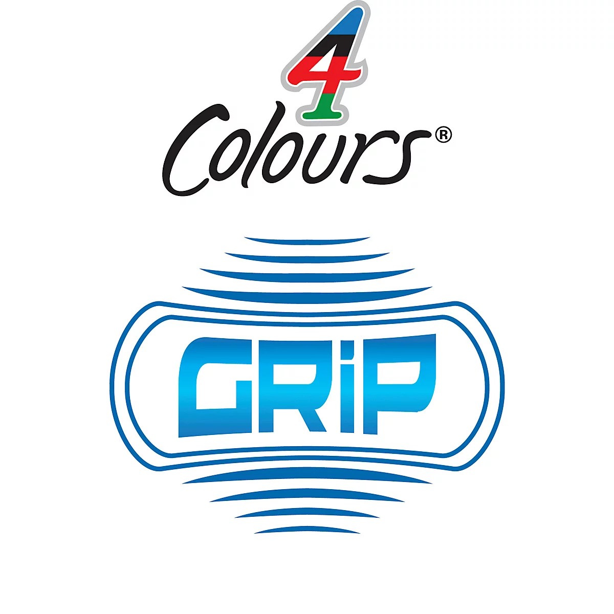 BIC 4 Colours Grip Vierfarb-Kugelschreiber mit mittlerer Spitze und weichem Griff, 1 Stück