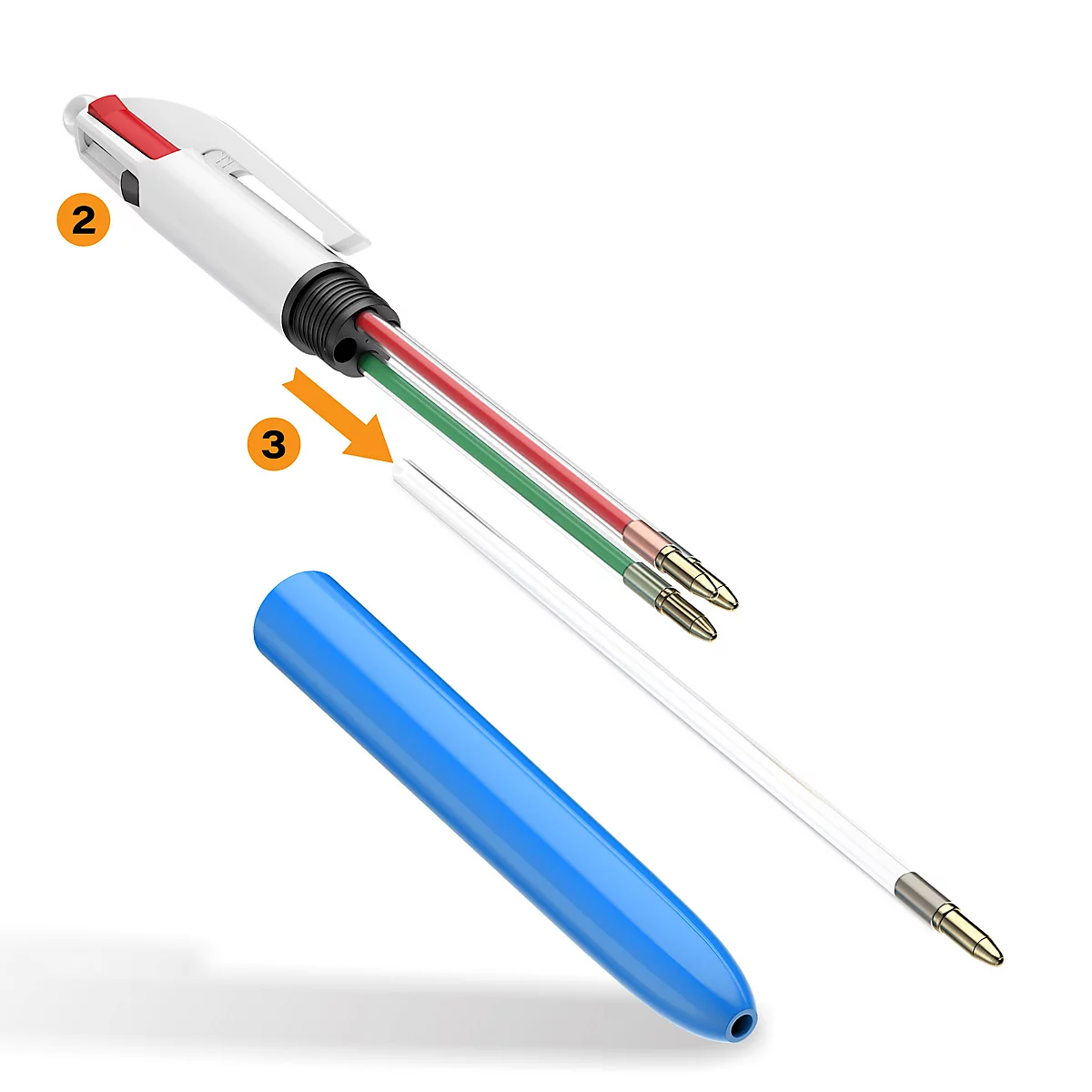 BIC 4 Colours Original Vierfarb-Kugelschreiber mit 1,0-mm-Spitze, 1 Stück