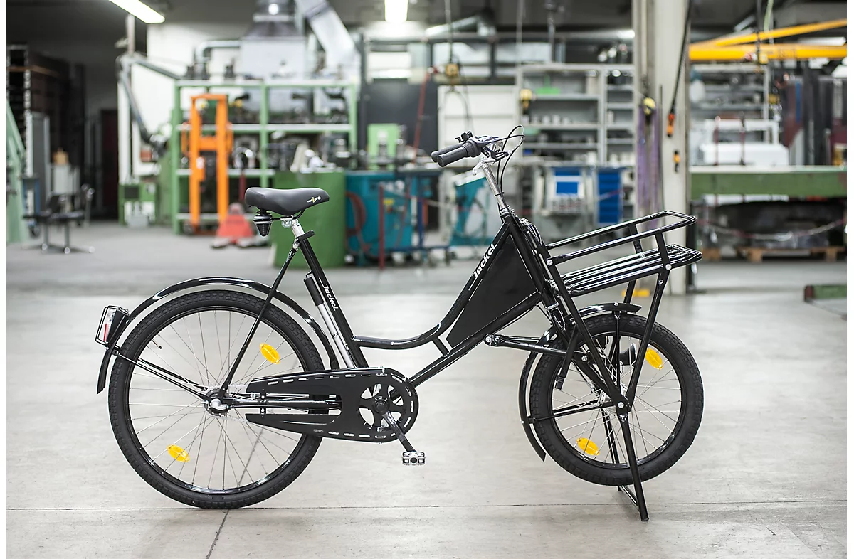 Bicicleta de carga, 3 velocidades, cuadro de acero con recubrimiento de polvo, con iluminación, negro