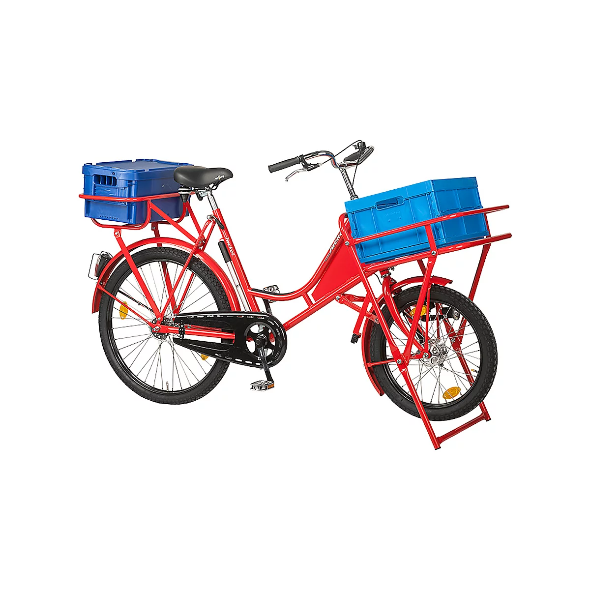 Bicicleta de carga, 3 velocidades, cuadro de acero con recubrimiento de polvo, con iluminación, rojo