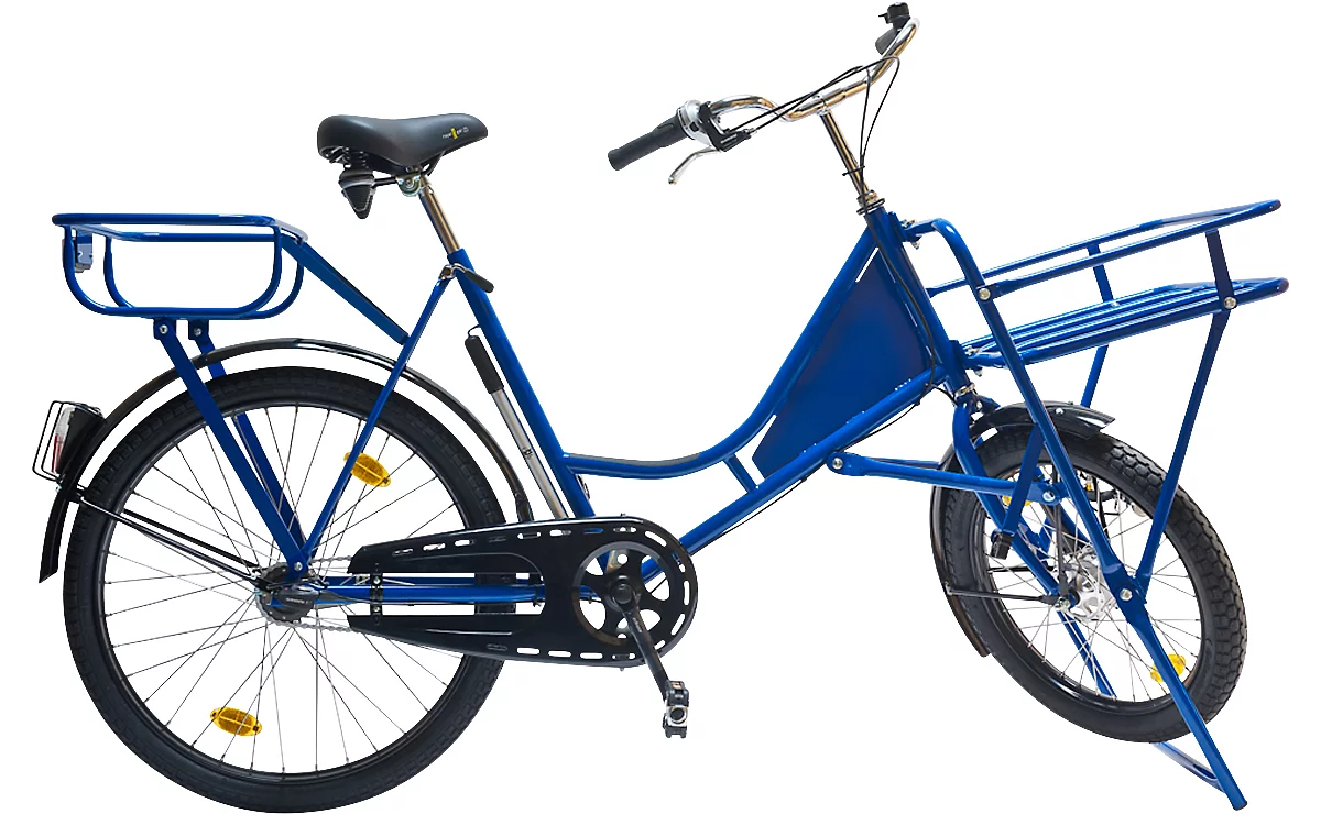 Bicicleta de carga, cambio de 3 velocidades, cuadro de acero con recubrimiento de polvo, con iluminación, negro-azul