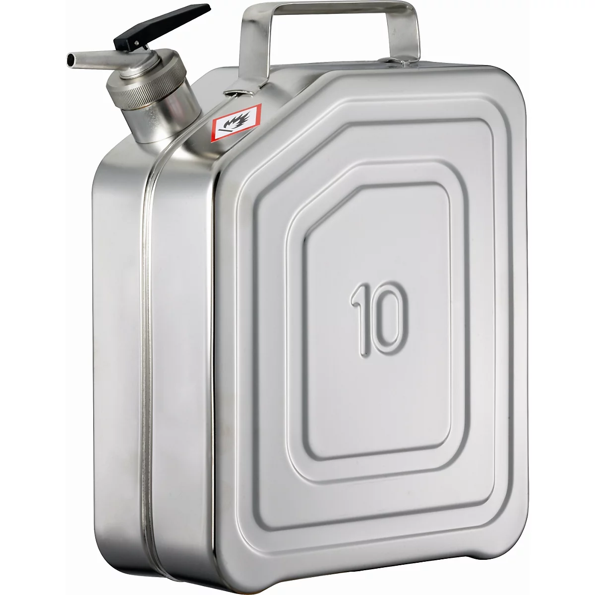 Bidon doseur, acier inoxydable 1.4301, 10 litres, L 130 x P 280 x H 380 mm, dispositif rotatif de dosage fin, ventilation