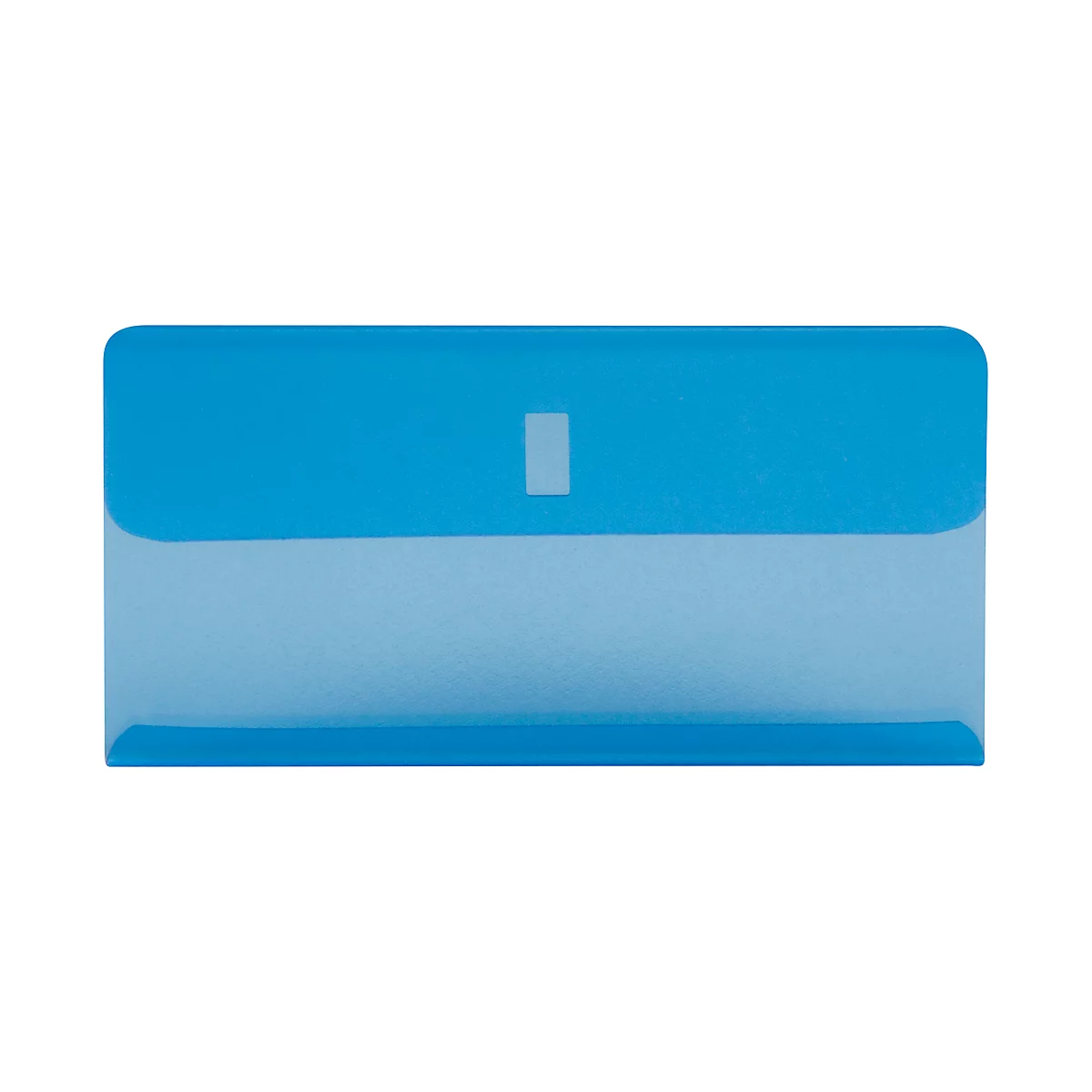 Blue document folder with a lighter, transparent area.